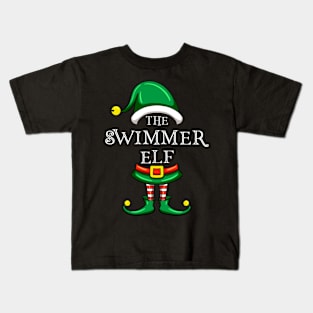 The Swimmer Elf Matching Family Christmas Pajama Kids T-Shirt